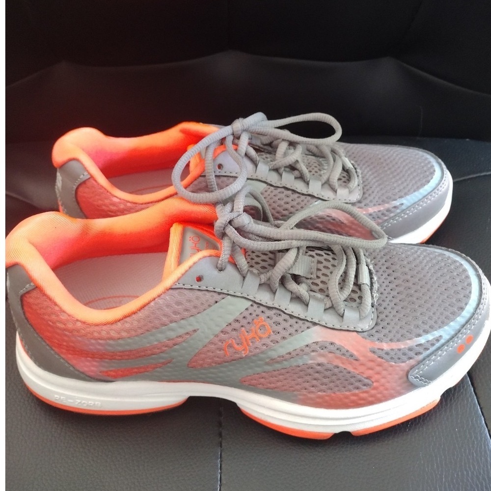 Ryka Influence Training Shoes Womens Size 5.5 Gray Orange Mesh Sporty Athletic